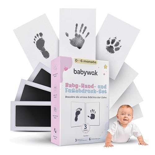 Baby Fußabdruck & Handabdruck Set – Stempelkissen Neugeborene | Abdruckset Baby | Pfotenabdruck Set Hund & Katze | Babygeschenke zur Geburt Mädchen Junge (0-6 Monate) 1