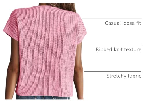 Image of KIRUNDO Summer Fall Short Sleeve Sweater for Women 2026 Casual Sweater Vest Cotton Knit Pullover Tank Tops Fashion Clothing
