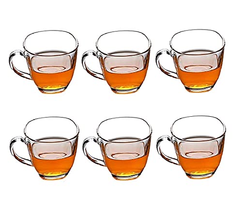 Image of MARKQUES Teaware Glass Cup for Green Tea, Herbal Tea, Coffee (Transparent, Clear, 200 ml) 6 Pieces