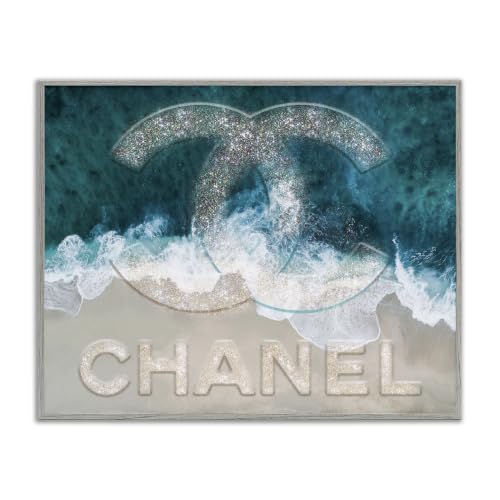 Beach Waves Crashing Shoreline Glam, 24 x 30 Inch Framed Giclée Print