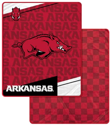 Proformance Home NCAA Arkansas Razorbacks Diagonal Ghost Checker Double Sided Ultra Cozy Blanket