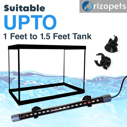 Image of rizopets Aquarium Led Light | Multicolour Changing Fully Submersible Decorative Fish Tank Lamp (17 Centimeter)