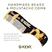 Kent A 81T TY X-Small Gentleman's Beard and Mustache Pocket Comb, Fine Toothed Pocket Size for Facial Hair Grooming and Styling. Saw-cut of Cellulose Acetate, Hand Polished. Hand-Made in England