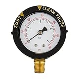 vreplrse Manómetro de Piscina de fácil instalación, Claro y preciso. Incluye Deflector Giratorio y móvil. Manómetro para Filtro Piscina con Montaje Inferior 1/4 NPT.