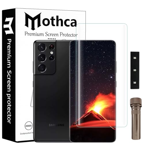 Image of Mothca Curved UV Tempered Glass Screen Protector for Samsung Galaxy S21 Ultra | HD Clear | Full Screen Coverage | Pack of 1