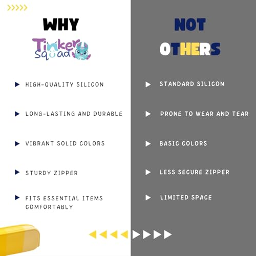 Image of Silicone Pencil Box Pouch for Girls & Boys | Aesthetic Stationery Pouches for School | Pen Case Bag for College Students, Yellow