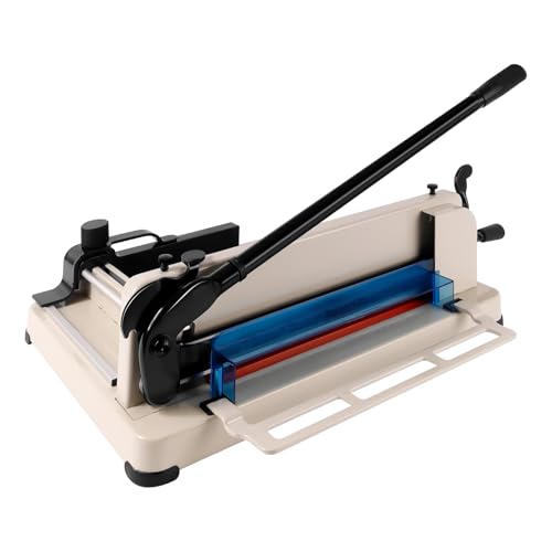12 Inch Heavy Duty Guillotine Paper Cutter with Slider, 400 Sheet Capacity, Cuts Up to 1.6 Inches Thick, Solid Steel Construction for A4 Paper – Perfect for Office, Home, and School Use