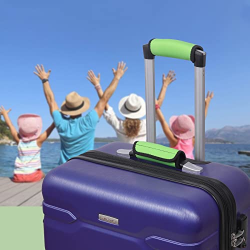 Image of Vigorport 2 Pack Luggage Handle Wrap, Bright Comfortable Luggage Identifiers /Tags /Markers /Grips for Suitcases Unique Travel Accessories (Green, 2 Pack)