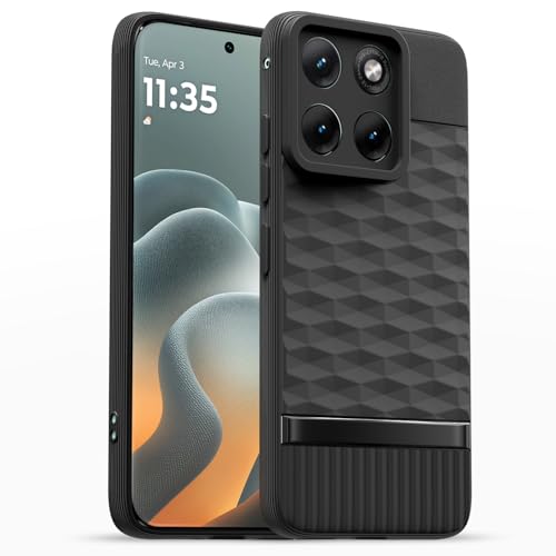 Image of Pikkme Back Cover for Motorola Moto Edge 70 Fusion 5G Camera Protection 3D Hexa Cube Design Silicone Protective Bumper Case (Black)