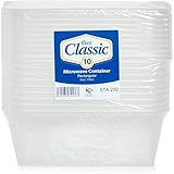 Euro Classic Essential Housewares 10 Plastic Food Containers with Lids - 750ml. BPA-Free Leak-Proof Plastic Lunch Box Meal Prep Containers Reusable. Lunchbox Snack Box Food Storage Containers.