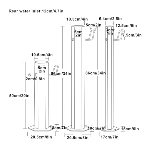 Columna de agua de jardín de acero inoxidable para exteriores, anticongelante, grieta con grifo de cobre, dispensador de fuente decorativo