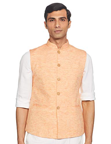 Image of Ethnix by Raymond Ethnix Mens Regular Fit Bundi (RTUA00095-E1 Light Orange 104