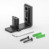 TOIMIOTOIM Upgraded Sliding Barn Door Bottom Floor Guide with Adjustable Roller, Wall Mount Floor Guide, Smoothly and Quietly, Easy to Install, Fits up to 2' Thickness Door, Black, 1Pack