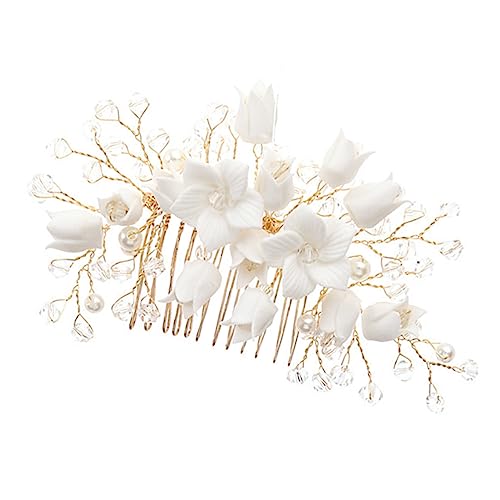 Beaupretty ウェディング フラワーヘッドピース 水晶花?ヘアコーム 結婚式用