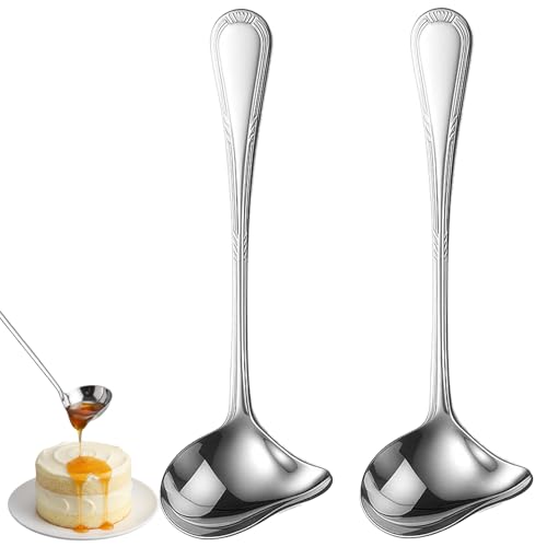 Soßenkelle 2 Stück Edelstahl Soßenlöffel Ideal für Saucen und Dips Praktische Küchenhelfer Langlebig und Rostfrei Perfekt für den täglichen Gebrauch