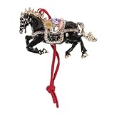 KESYOO 車内ペンダント装飾 ラインストーン馬ペンダント 車バックミラー吊り下げ飾り 春祭り旧正月幸運アクセサリー