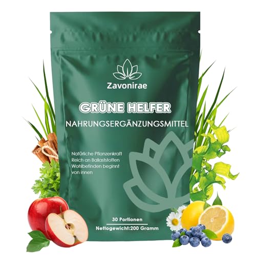 Grüne Helfer,Grüne Entgiftungspulver helfer, 200g Superfood Pulver, Greens Pulver, Pflanzenpulver