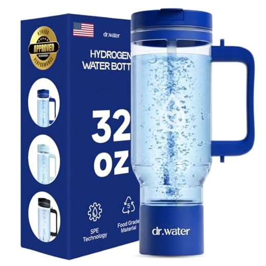 Hydrogen Water Bottle 32 Oz – Portable BPA Free Generator Tumbler with SPE/PEM Technology | Large Hydrogen Flask for Daily Hydration & Energy | H2 Infused Drinking Bottle Blue by Dr Water