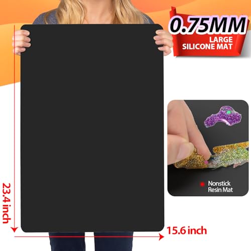 image for LEOBRO Large Silicone Mat, 23.4” x 15.6” Black Silicone Mats for C