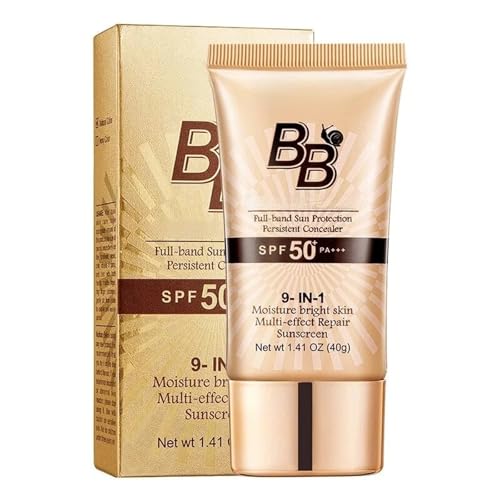 Skin-Nourishing All-in-One BB Cream Foundation – Tinted Moisturiser & Concealer, Natural Luminous...