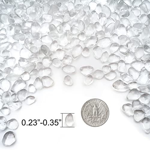 Image of Keedolla Aquarium Clear Glass Stones Pebbles for Fish Tank, 0.93LB Fish Tank Marbles Beads Gems Gravel Rocks for Aquarium, Vase Fillers, Succulent Plants Decor