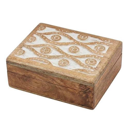 STORE INDYA Wooden Hand Carved Decorative Box with Magic Eye