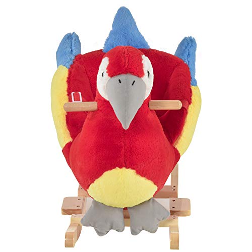 Qaba Kids Ride-On Rocking Horse Toy Parrot Style Rocker With Fun Music & Soft Plush Fabric For Children 18-36 Months #TOP7