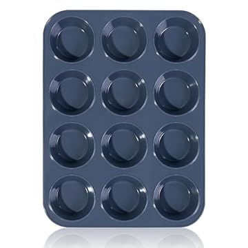 SUPER KITCHEN Stampo Grande Antiaderente in Silicone con 12 Stampi Muffin, Teglia da Muffin con Rivestimento Antiaderente per Muffins, Cupcake 33 x 25x 3 cm (Grigio)