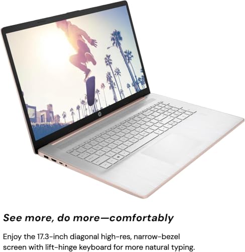 Image of HP 17 Laptop Computer for Business and Students, 17.3 inch HD+ Display, Intel 10-Core i5-1334U,Windows 11 Pro, Numeric Keypad,Rosegold (32GB RAM | 1TB SSD)