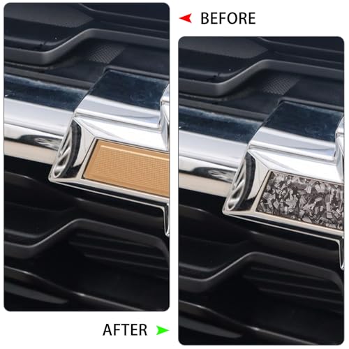 Image of QianBao Compatible with Silver Forged Carbon Fiber Vinyl Wrap 11.8 inch x 4 inch Chevy Bowtie Emblem Wrap Kit with Spatula and Cutter 3 Pcs Universal Logo Overlay