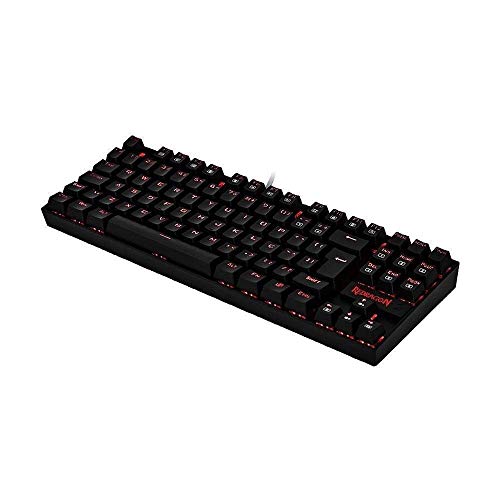 Redragon Teclado Mecânico Gamer Kumara ABNT2 LED Vermelho Single Color Switch Outemu Blue, UNICO, K552-2 PT-Blue glide