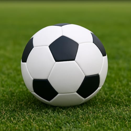 Size-5 Football with Air Pump | 15 Panel Black and White PVC Soccer Ball | Training & Match Ball for Kids & Adults | Suitable for Grass, Turf & Hard Ground - Image 3