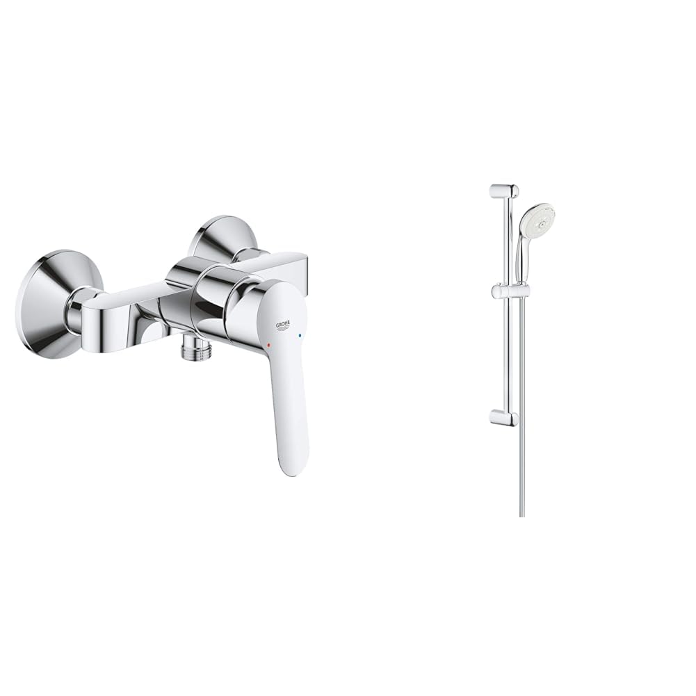 Grohe BauEdge Duş Bataryası + Tempesta 3 Fonksiyonlu El Duşlu Duş Seti