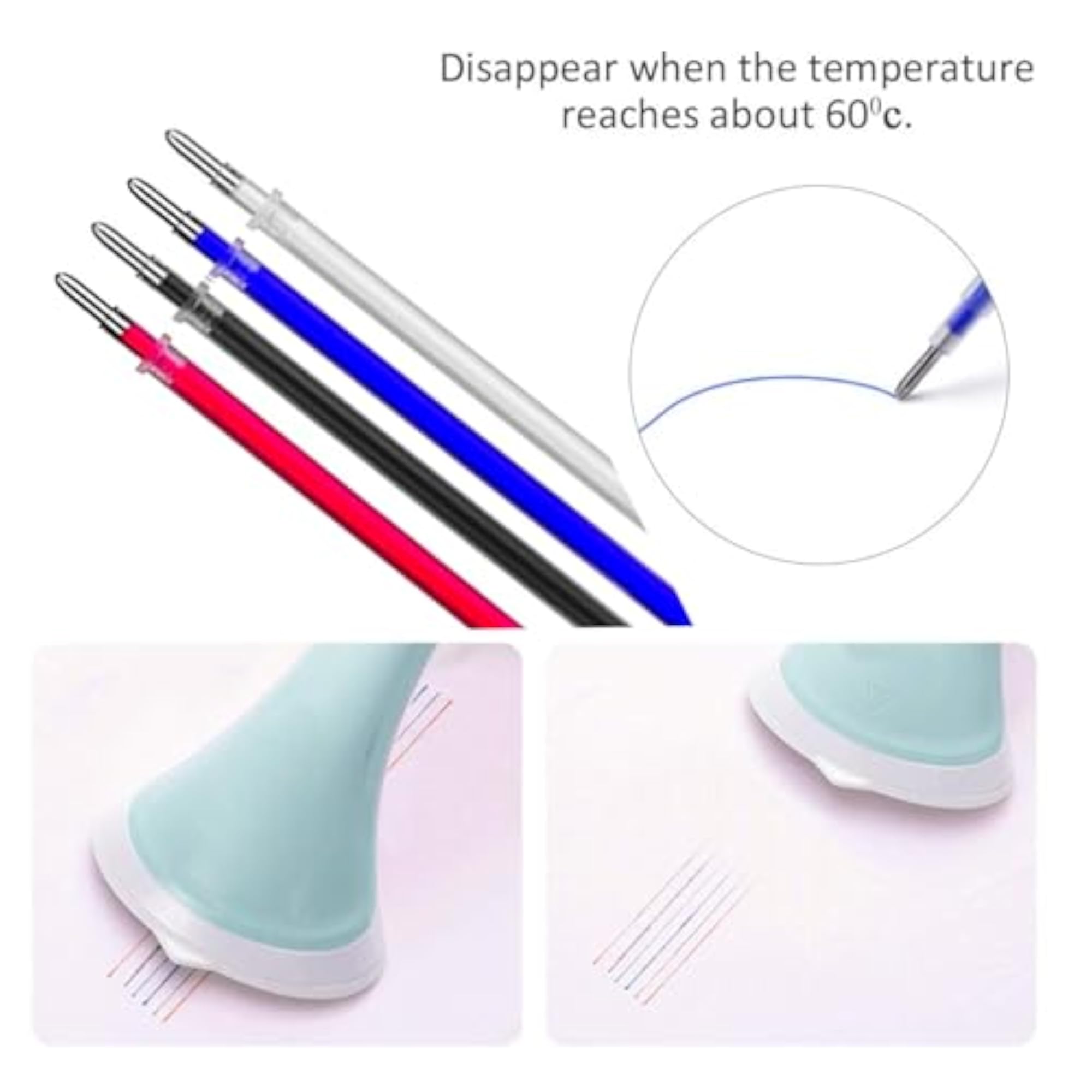 20 Pcs Medium Tip Heat Erasable Fabric Pens for Tailors