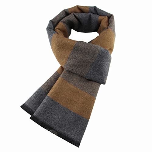 Ueither Hombres Cálido y Acogedor Bufanda del tartán Moda y Elegante Bufanda a Cuadros Clásico en Otoño Invierno Check Scarf (180cm x 30cm, Colore 23)