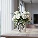 Ceramic Vase Set of 2 by DecoVlog, White and Silver Hollow Living Room Decor Vase, Minimalist Decorative Modern Boho Vase for Table Centerpiece Wedding Dining Living Room Office House Decoration