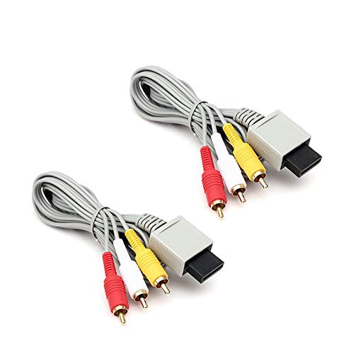 Wii U AV Cable, AV Cable Composite Retro Audio Video Standard Cord for Nintendo Wii Wii U (6 Feet 2 Pack)