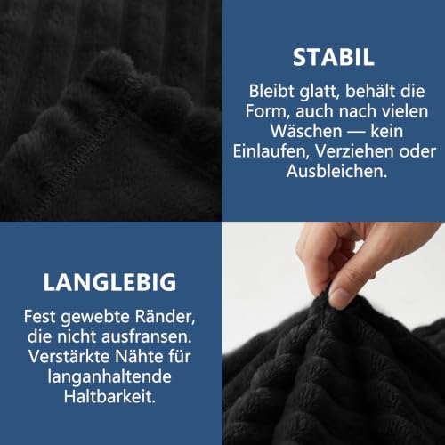 CozyLux Kuscheldecke Flauschig Decke 150x200 cm Schwarz – Bild 5