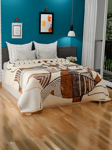 Image of Signature Aadhira Luxuriously Super Soft Double Ply Faux Mink Blanket - Heavyweight 4.5kg for Ultimate Winter Warmth 220x240CM 4.5Kg (Modern Mosaic)