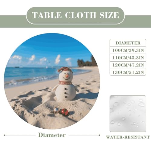 Nappe de pique-nique imperméable ronde ajustée élastique sable - 4