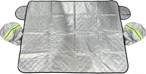 Car Magnetic Windshield Snow Cover, 4 Layers WAaterproof Windproof Protection,Snow,Ice,Sun,Frost Defense, Universal for SUV, Truck, Sedan, Van (Silver) image 2