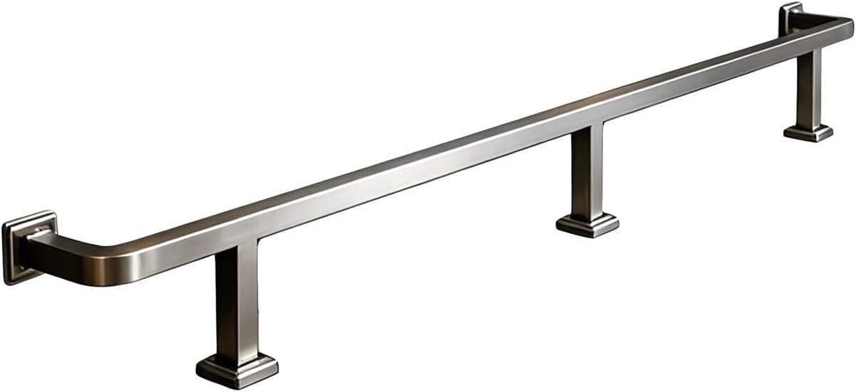 Kjobdwz Silver Bar Foot Rail Bar Foot Rail Kit, 3.28~15.75Ft Foot Railing For Bar Indoor & Outdoor Rails Bracket For Restaurant Kitchen Cafe Library(,2.0M/6.56Ft)