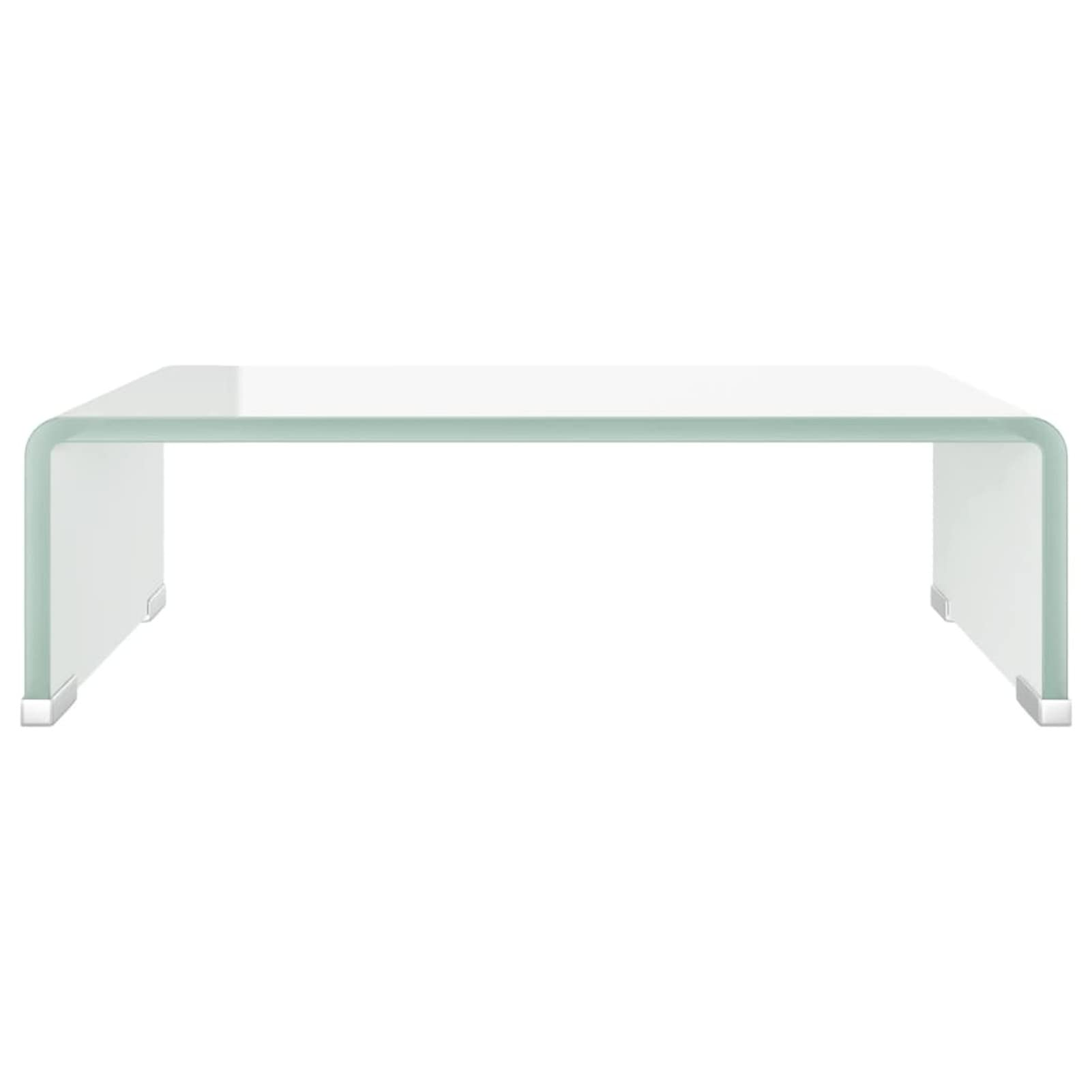 Homgoday Supporto TV / Monitor Riser Vetro Verde 40x25x11 cm, Supporto da scrivania per monitor Riser, Espositore per laptop e monitor