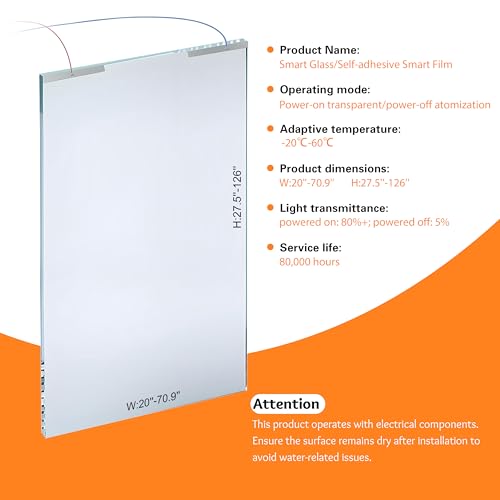 Película inteligente adhesiva para ventana PDLC 31.5 x 24.5 in miniatura 7