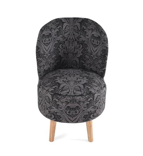 Image of SR Ottoman Chair Pouffes Stool for Living Room Mudda Sitting Furniture Footrest Seat Pouffe Puffy Foam Stool Printed Pouffes for Sitting Foot Rest, (18x32 Inch, Black)