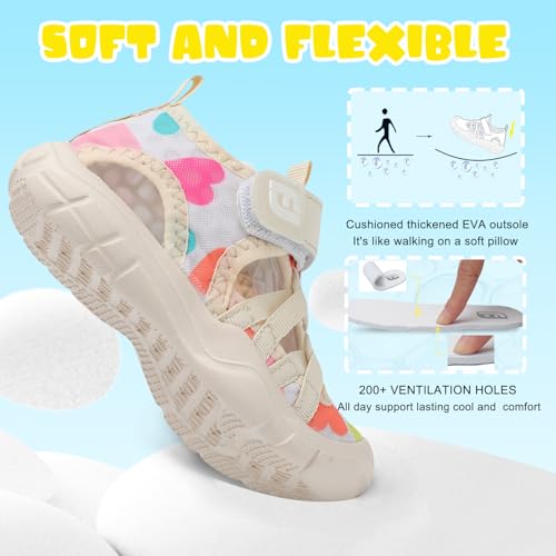 Image of JOINFREE Toddler Boys Girls Water Shoes Breathable Qucik Dry Sport Beach Sandals Lightweight Barefoot Flexible