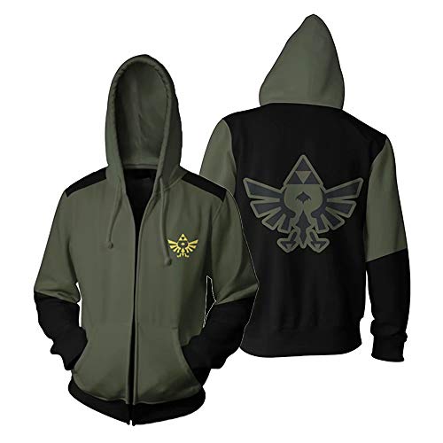 for Men Women Boys The Legend of Zelda Link Zipper Sweatshirt Jacket Hoodies Cosplay Costume Breath of The Wild Gifts Merchandise Merch t Shirts Stuff 4XL