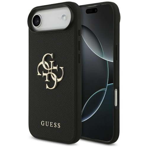 Coque de protection iPhone 17 Air Guess noire avec logo 4G embossé
