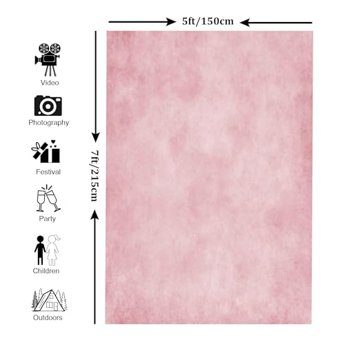 Image of Abstract Pink 5x7ft Professional Photography Backdrop for Adult Portrait Photo Props Booth Background Photoshoot Studio with Thick Ployester Fabric Roller Pocket on Top