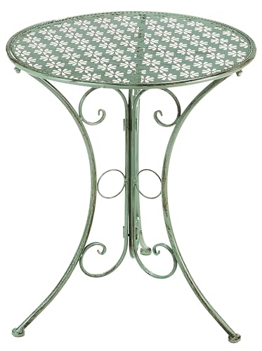 Kobolo Gartentisch Metall | Ø 60 cm| rund | Antique Green...